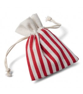 5 Cotton Pouches - Navy Striped