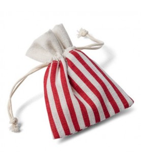 5 Cotton Pouches - Navy Striped