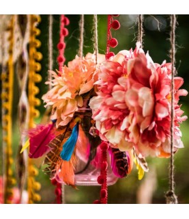 Peru Pompom Ribbon - Red