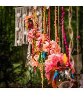 Peru Pompom Ribbon - Fuschia