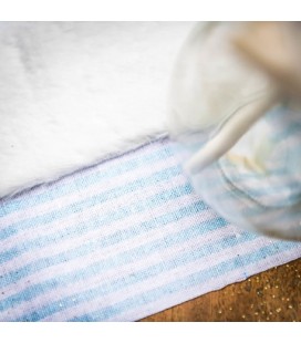 Pastel Blue Striped Linen Table Runner