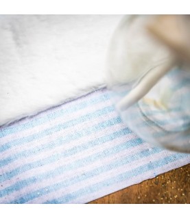 Pastel Blue Striped Linen Table Runner