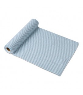Pastel Blue Striped Linen Table Runner