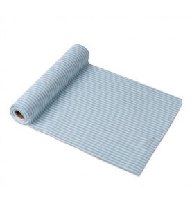 Pastel Blue Striped Linen Table Runner