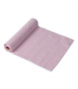 Pastel Pink Striped Linen Table Runner