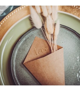 10 Rose Gold "Love" Kraft Cones