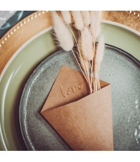 10 Rose Gold "Love" Kraft Cones