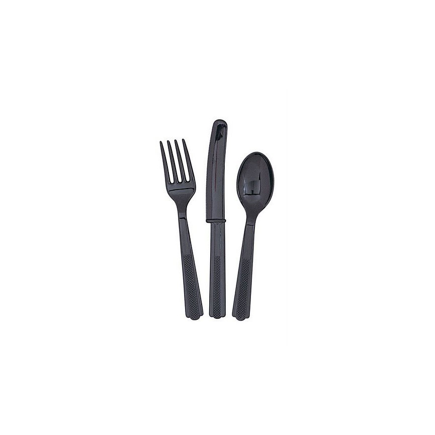 18 Black Cutlery