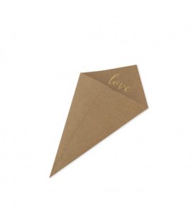 10 Kraftpapiertüten mit rosegoldenem Farnmuster