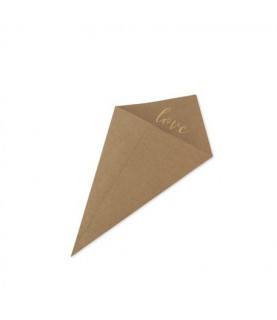 10 Kraftpapiertüten mit rosegoldenem Farnmuster