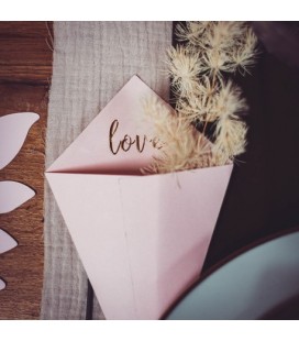 10 Powder Pink "Love" Cones