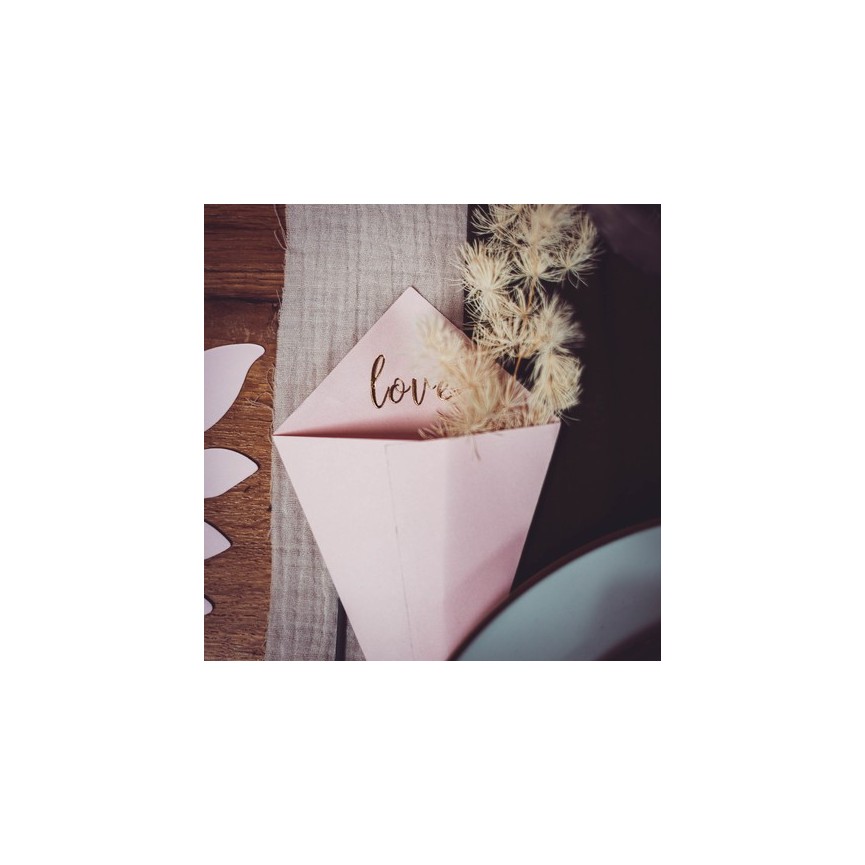 10 Cornets Rose Poudré "Love"