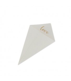 10 Ivory "Love" Cones