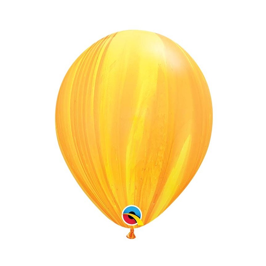 1 Yellow & Orange Marble Agate Balloon