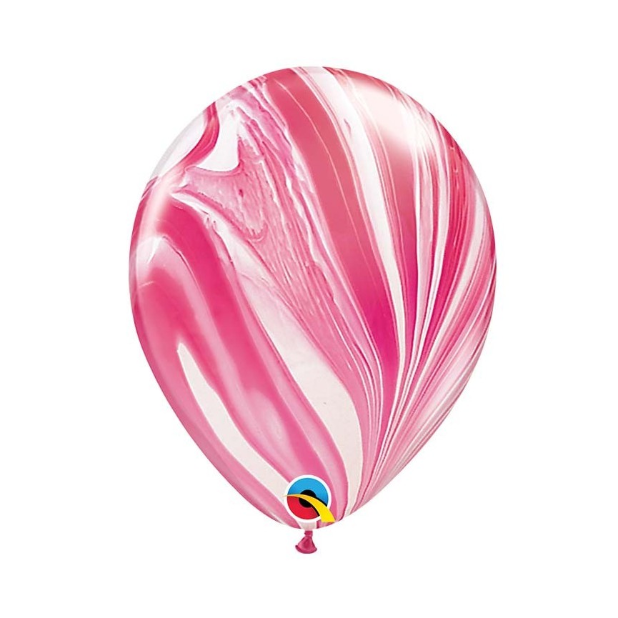 1 Ballon Marbré Agate Rouge & Blanc 1 Ballon Marbré Agate Rouge & Blanc