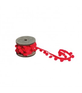 Peru Pompom Ribbon - Red
