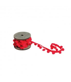 Peru Pompom Ribbon - Red