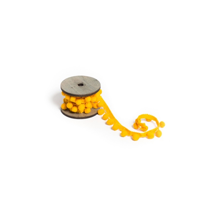 Peru Pompom Ribbon - Yellow Peru Pompom Ribbon - Yellow