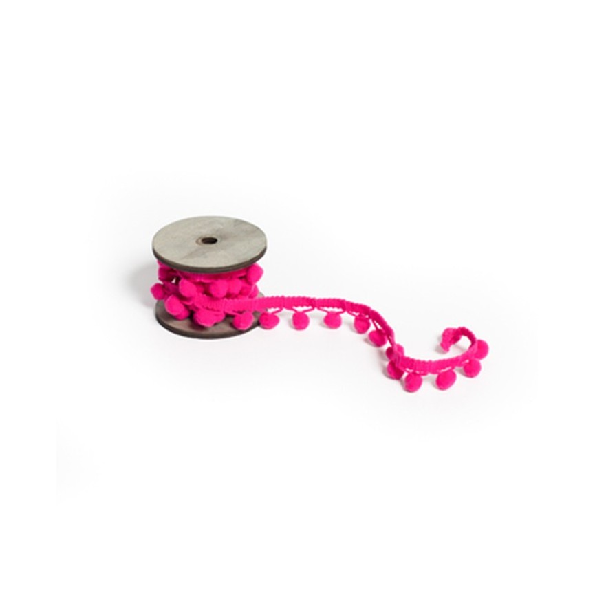 Ruban de Pompons Pérou - Fuschia