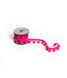 Peru Pompom Ribbon - Fuschia
