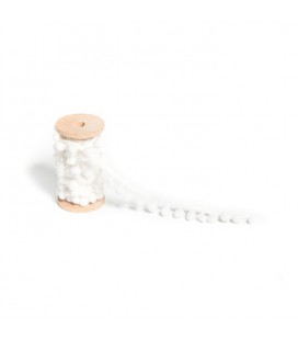 Pompom Ribbon - White
